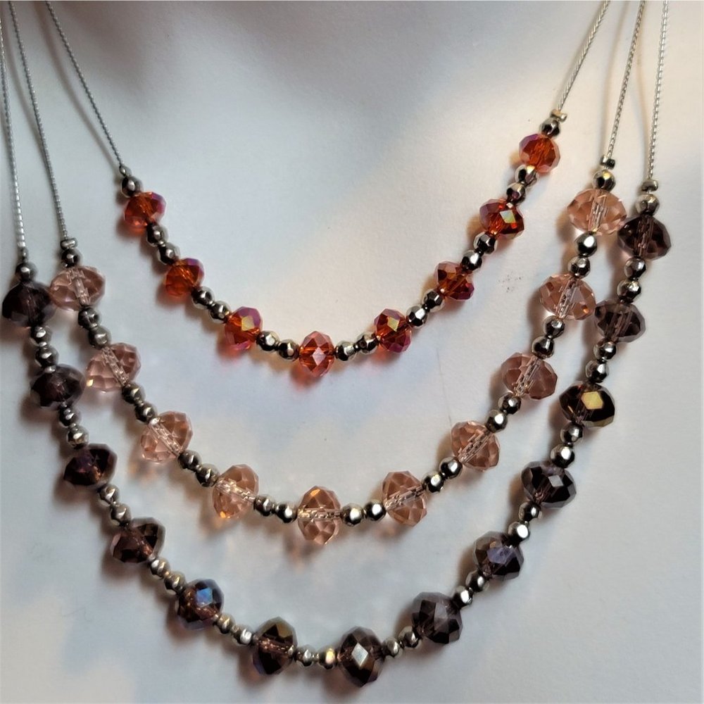 New York & Co 3 Strand Beaded Necklace NWT